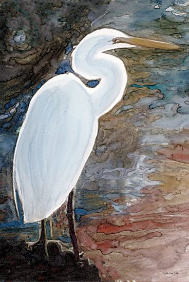 Stellar Design Studio SDS1333 - SDS1333 - Elegant Egret - 12x18 Coastal, Coastal Birds, Bird, Egret, Abstract, Watercolor from Penny Lane