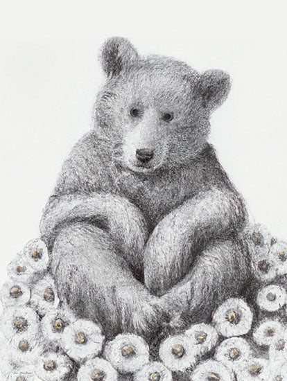 Seven Trees Design ST1028 - ST1028 - Bear in the Daisies - 12x18 Bear, Flowers, Daisies, Drawing Print, Whimsical, Spring from Penny Lane