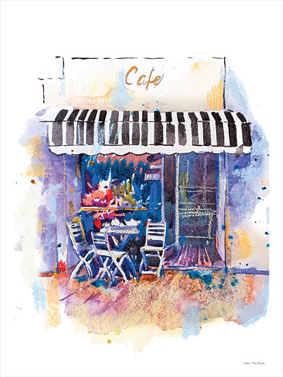 Seven Trees Design ST869 - ST869 - Paris Café - 12x16 Travel, Paris, France, Café, Kitchen, Watercolor, Abstract, Outside Café from Penny Lane