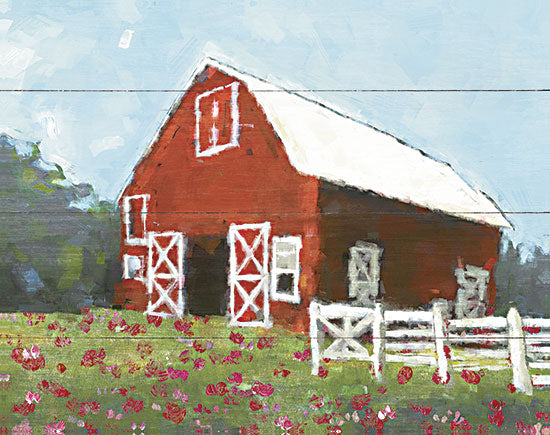White Ladder WL137 - WL137 - Flower Field Barn - 16x12 Barn, Farm, Red Barn, Red Flowers from Penny Lane