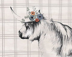 WL138 - Highland Cow in Gray - 16x12