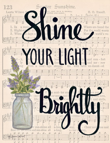 Annie LaPoint ALP1792 - Shine Your Light Brightly - 12x16 Lavender, Herbs, Jar, Scatter Sunshine, Music, Sheet Music, Shine Your Light Brightly from Penny Lane