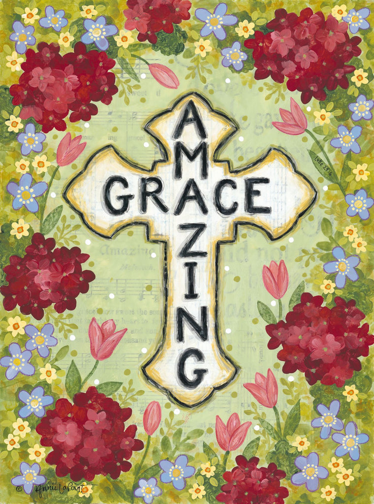 Annie LaPoint ALP1870 - ALP1870 - Amazing Grace - 12x16 Amazing Grace, Cross, Easter, Flowers, Religious  from Penny Lane