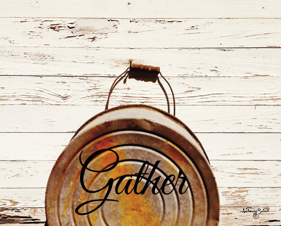 Anthony Smith ANT146 - ANT146 - Gather - 16x12 Gather, Rusty Bucket, Calligraphy, Shiplap, Rustic from Penny Lane