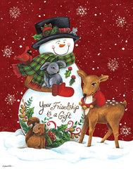 ART1128 - Snowman with Deer - 12x16