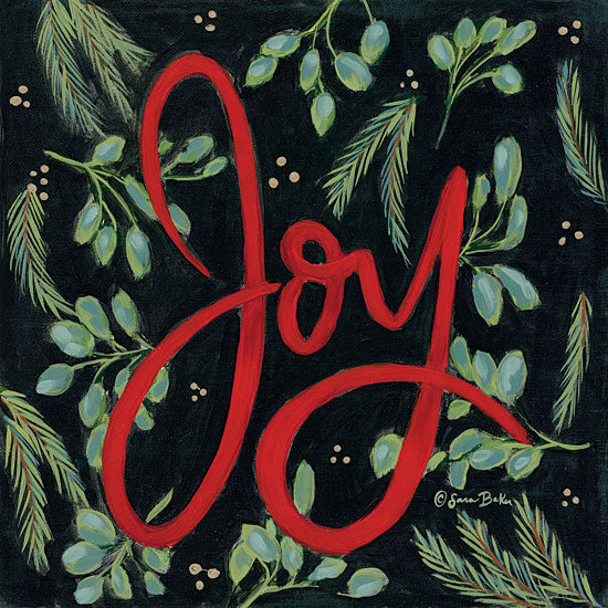 Sara Baker BAKE124 - BAKE124 - Spruced Up Joy - 12x12 Holidays, Joy, Greenery, Pine Sprigs, Chalkboard from Penny Lane