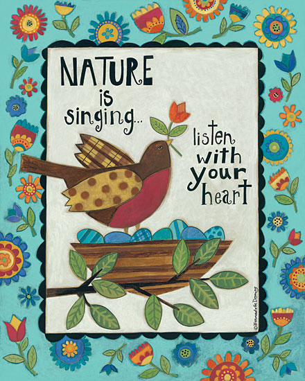 Bernadette Deming BER1342 - Nature is Singing - 12x16 Nature, Singing, Birds, Bird Nest, Flowers, Border, Spring from Penny Lane