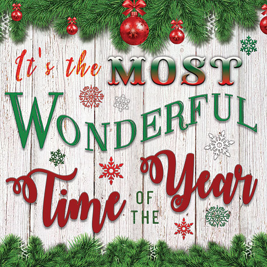 Bluebird Barn BLUE333 - It's the Most Wonderful Time of the Year - 12x12 It's the Most Wonderful Time of the Year, Pine, Ornaments, Holidays from Penny Lane