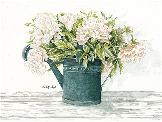 Cindy Jacobs CIN1104 - Galvanized Watering Can Peonies Galvanized Metal, Watering Can, Peonies, Flowers, Shabby Chic from Penny Lane