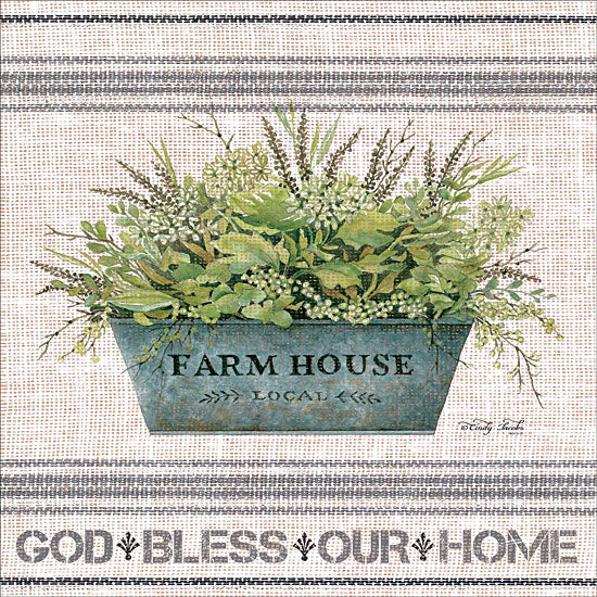 Cindy Jacobs CIN1111 - Galvanized Farmhouse God Bless Galvanized Metal, Pot, Farmhouse, Feed Sack, Shabby Chic, God Bless, Home from Penny Lane