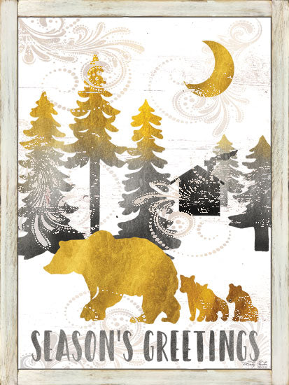 Cindy Jacobs CIN1266 - Season's Greetings Seasons Greetings, Bears, Mother and Baby, Trees, Pattern, Moon from Penny Lane