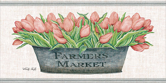 Cindy Jacobs CIN1398 - Farmer's Market Blush Tulips Flowers, Blush Tulips, Tulips, Galvanized Pot, Botanical, Farmer's Market from Penny Lane