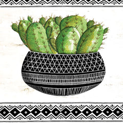 CIN1502 - Mud Cloth Black and White Succulent I - 12x12