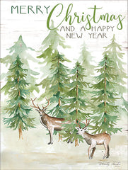 CIN1635 - Merry Christmas & Happy New Year Deer - 12x16