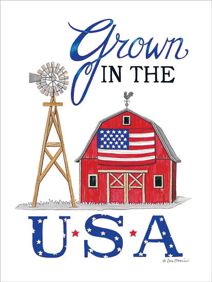 Deb Strain DS1659 - Grown in the U.S.A. - USA, Barn, Farm, Windmill, American Flag, July 4th from Penny Lane Publishing