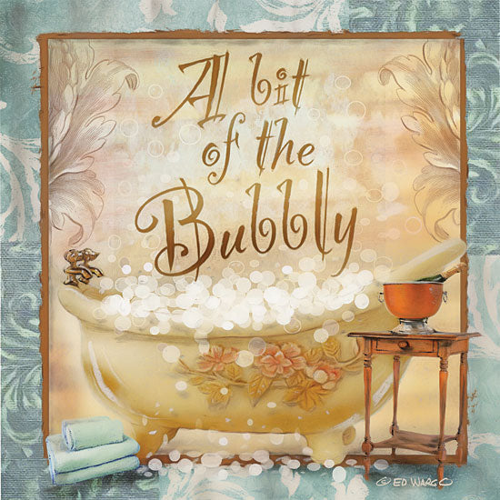 Ed Wargo ED394 - A Bit of the Bubbly - 12x12 Bathtub, Bath, Bubbly, Champagne from Penny Lane