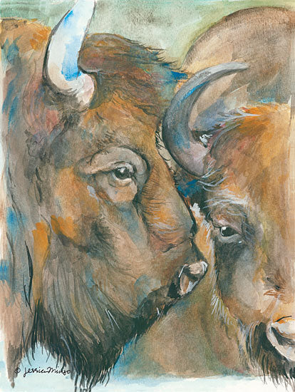 Jessica Mingo JM120 - The Herd Buffalos, Bison, Portrait from Penny Lane