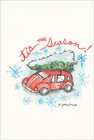 Jessica Mingo JM129 - Tis the Season Tis the Season, Car, Christmas Tree, Holiday from Penny Lane
