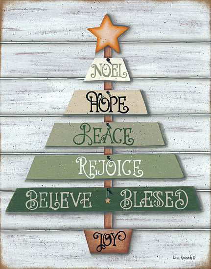 Lisa Kennedy KEN987 - Farmhouse Green Tree Christmas Tree, Holiday, Primitive from Penny Lane