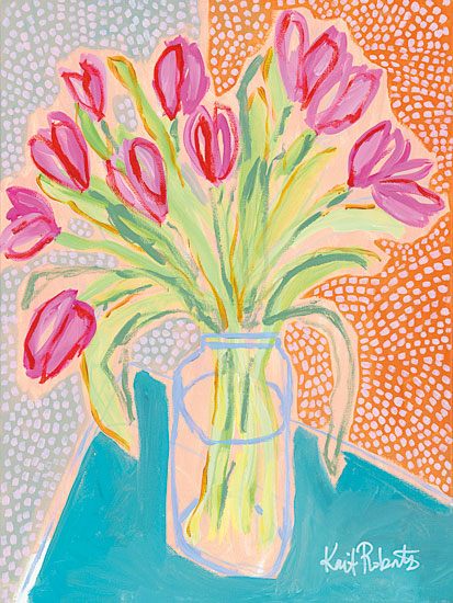 Kait Roberts KR135 - Tulips for Corie - Tulips, Pink, Vase, Modern, Abstract from Penny Lane Publishing