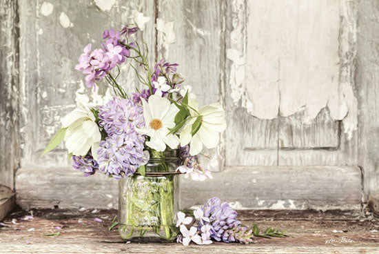 Lori Deiter LD1425 - Summer Bouquet Flowers, Purple and White Flowers, Blooms, Glass Bottle from Penny Lane