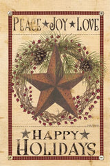 LS1751 - Happy Holiday Barn Star I - 12x18