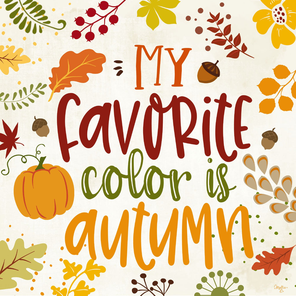 Mollie B. MOL1975 - MOL1975 - My Favorite Color is Autumn - 12x12 My Favorite Color, Autumn, Iconography, Greenery, Signs, Pumpkin from Penny Lane